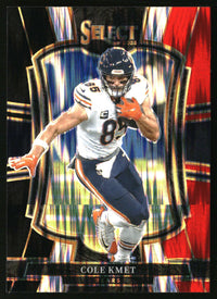 Cole Kmet 2025 Panini Select #174 Black and Red Prizm Shock