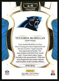 Tetairoa McMillan 2025 Panini Select #44 Black and Red Prizm Shock RC