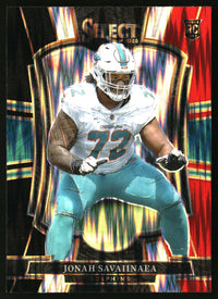Jonah Savaiinaea 2025 Panini Select #183 Black and Red Prizm Shock RC