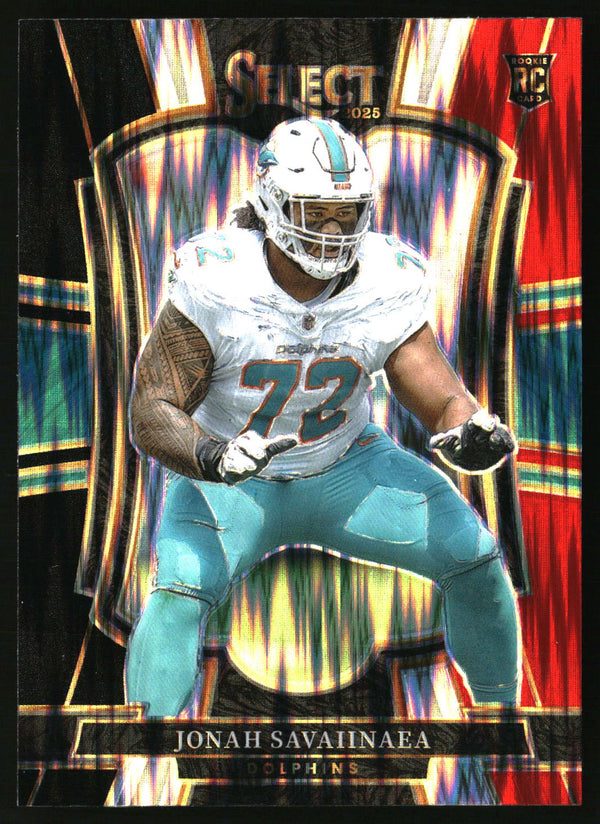 Jonah Savaiinaea 2025 Panini Select #183 Black and Red Prizm Shock RC
