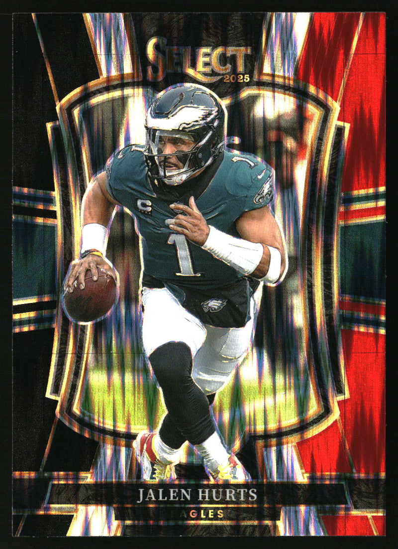 Jalen Hurts 2025 Panini Select #190 Black and Red Prizm Shock