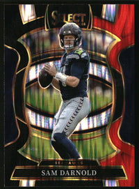 Sam Darnold 2025 Panini Select #13 Black and Red Prizm Shock