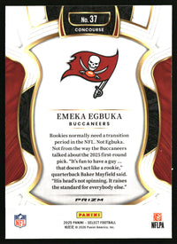 Emeka Egbuka 2025 Panini Select #37 Black and Red Prizm Shock RC
