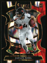 Jaylin Noel 2025 Panini Select #36 Black and Red Prizm Shock RC