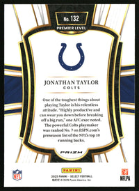 Jonathan Taylor 2025 Panini Select #132 Black and Red Prizm Shock