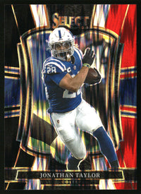 Jonathan Taylor 2025 Panini Select #132 Black and Red Prizm Shock