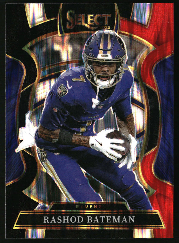 Rashod Bateman 2025 Panini Select #62 Black and Red Prizm Shock