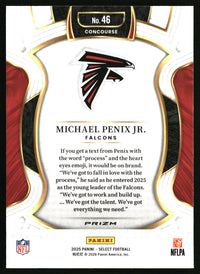 Michael Penix Jr. 2025 Panini Select #46 Black and Red Prizm Shock