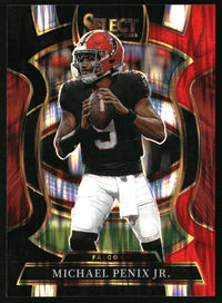 Michael Penix Jr. 2025 Panini Select #46 Black and Red Prizm Shock