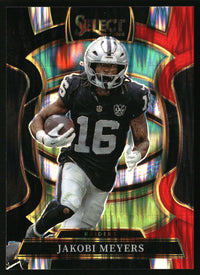 Jakobi Meyers 2025 Panini Select #5 Black and Red Prizm Shock