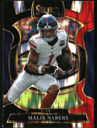 Malik Nabers 2025 Panini Select #94 Black and Red Prizm Shock