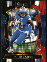 Jahmyr Gibbs 2025 Panini Select #71 Black and Red Prizm Shock