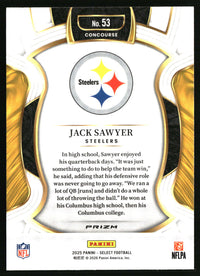 Jack Sawyer 2025 Panini Select #53 Black and Red Prizm Shock RC