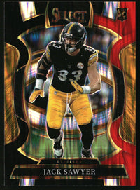 Jack Sawyer 2025 Panini Select #53 Black and Red Prizm Shock RC
