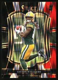 Savion Williams 2025 Panini Select #167 Black and Red Prizm Shock RC