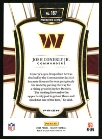 Josh Conerly Jr. 2025 Panini Select #187 Black and Green Prizm Shock