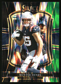Hunter Henry 2025 Panini Select #180 Black and Green Prizm Shock