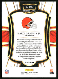 Harold Fannin Jr. 2025 Panini Select #155 Black and Green Prizm Shock RC