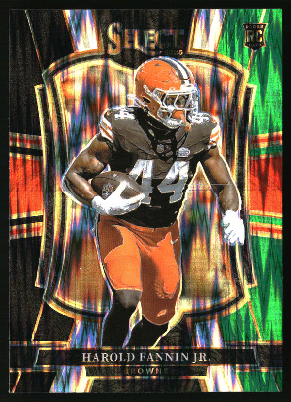 Harold Fannin Jr. 2025 Panini Select #155 Black and Green Prizm Shock RC