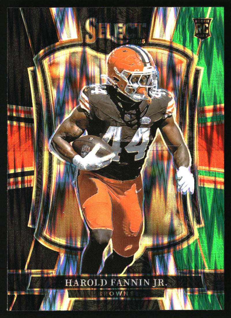 Harold Fannin Jr. 2025 Panini Select #155 Black and Green Prizm Shock RC