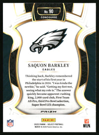 Saquon Barkley 2025 Panini Select #90 Black and Green Prizm Shock