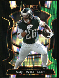 Saquon Barkley 2025 Panini Select #90 Black and Green Prizm Shock