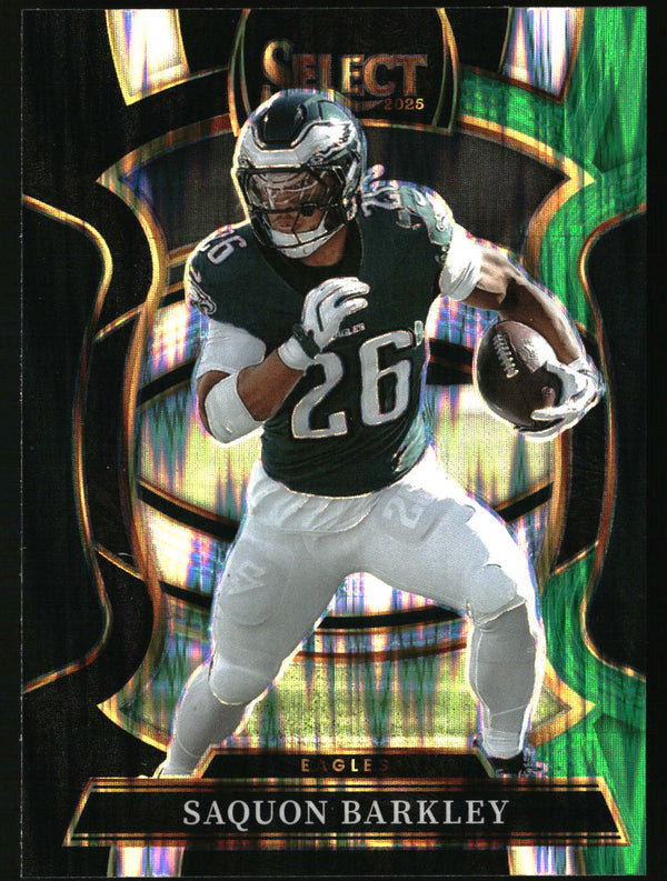 Saquon Barkley 2025 Panini Select #90 Black and Green Prizm Shock