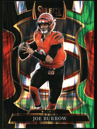 Joe Burrow 2025 Panini Select #57 Black and Green Prizm Shock