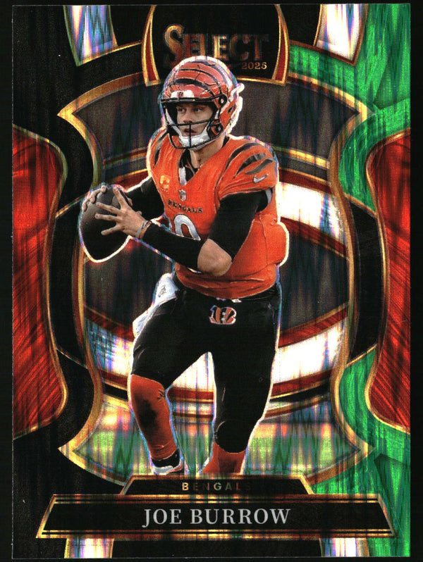 Joe Burrow 2025 Panini Select #57 Black and Green Prizm Shock