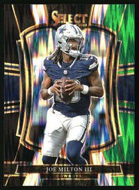 Joe Milton III 2025 Panini Select #196 Black and Green Prizm Shock