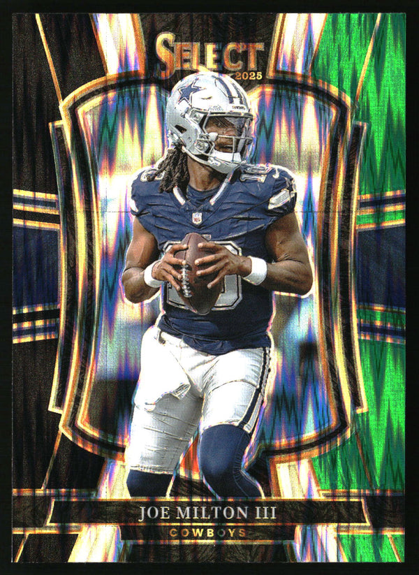 Joe Milton III 2025 Panini Select #196 Black and Green Prizm Shock