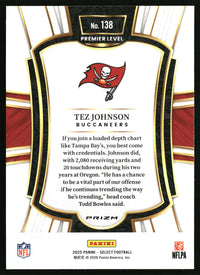 Tez Johnson 2025 Panini Select #138 Black and Green Prizm Shock