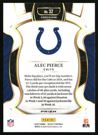Alec Pierce 2025 Panini Select #32 Black and Green Prizm Shock