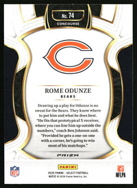 Rome Odunze 2025 Panini Select #74 Black and Green Prizm Shock