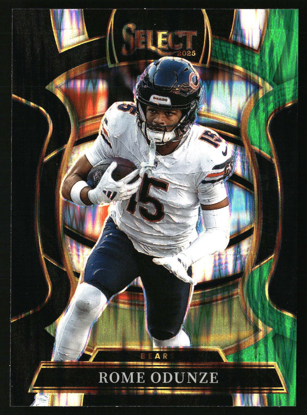 Rome Odunze 2025 Panini Select #74 Black and Green Prizm Shock