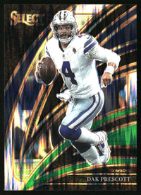 Dak Prescott 2025 Panini Select #296 Black and Green Prizm Shock