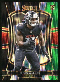 Jalon Walker 2025 Panini Select #146 Black and Green Prizm Shock