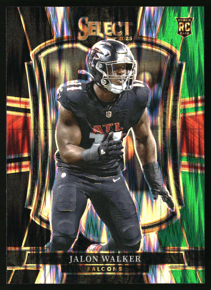 Jalon Walker 2025 Panini Select #146 Black and Green Prizm Shock
