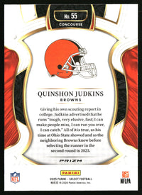 Quinshon Judkins 2025 Panini Select #55 Black and Green Prizm Shock
