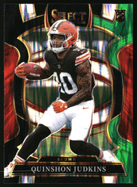 Quinshon Judkins 2025 Panini Select #55 Black and Green Prizm Shock