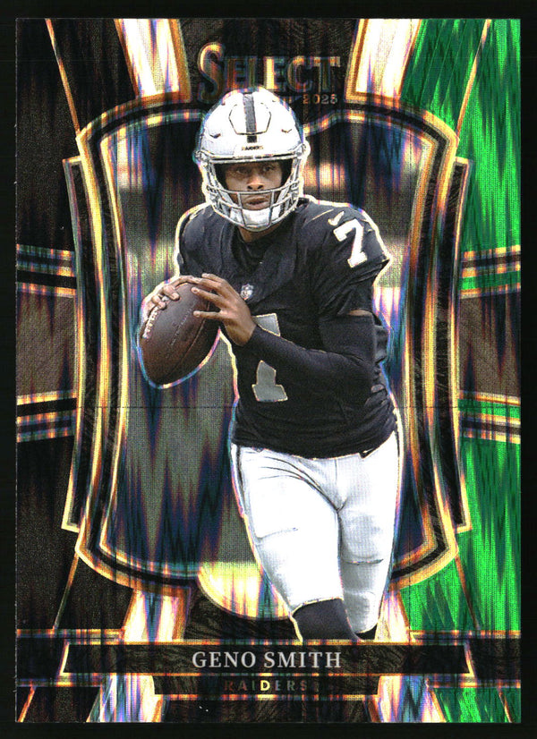 Geno Smith 2025 Panini Select #105 Black and Green Prizm Shock