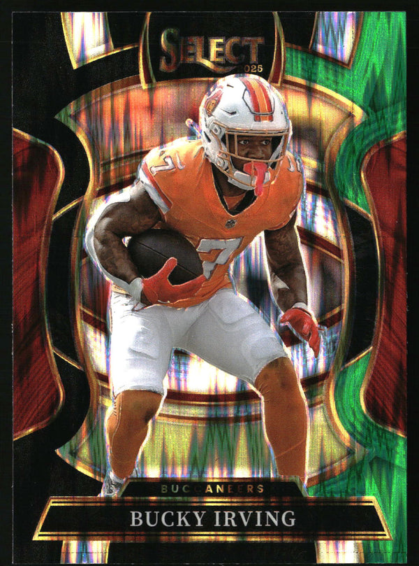 Bucky Irving 2025 Panini Select #38 Black and Green Prizm Shock
