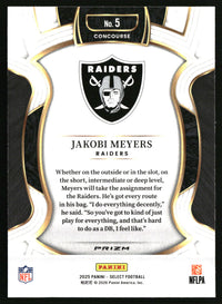 Jakobi Meyers 2025 Panini Select #5 Green and Yellow Prizm Shock