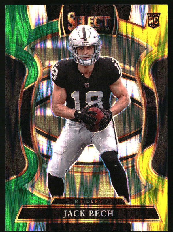 Jack Bech 2025 Panini Select #6 Green and Yellow Prizm Shock RC