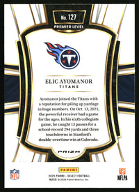 Elic Ayomanor 2025 Panini Select #127 Green and Yellow Prizm Shock