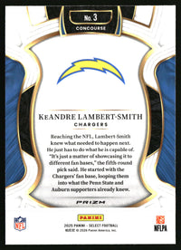 KeAndre Lambert-Smith 2025 Panini Select #3 Green and Yellow Prizm Shock RC