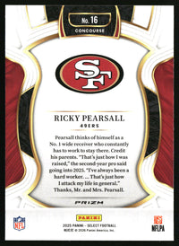 Ricky Pearsall 2025 Panini Select #16 Black and Green Prizm Shock