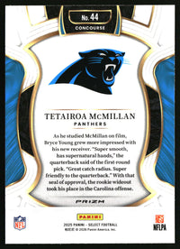 Tetairoa McMillan 2025 Panini Select #44 Green and Yellow Prizm Shock RC