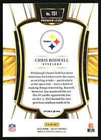 Chris Boswell 2025 Panini Select #151 Black and Green Prizm Shock