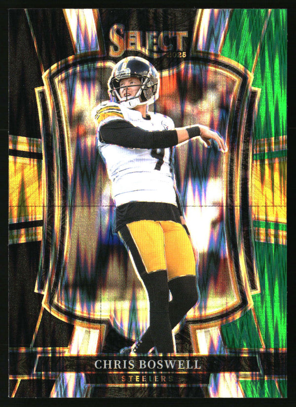Chris Boswell 2025 Panini Select #151 Black and Green Prizm Shock